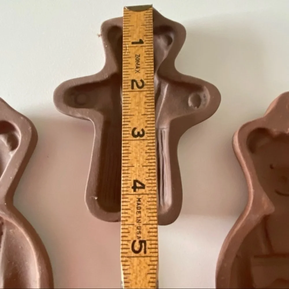 Vintage Hartstone Farmhouse Ceramic Bear Family Cookie Cake Molds Set of…